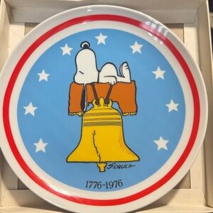Peanuts Bicentennial collectible vintage Plate 1776 Schmid plate